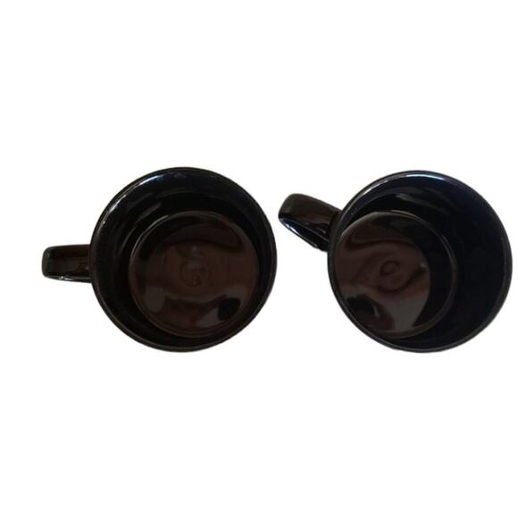 Rare Mikasa Galleria Opus Black Calla Lily Mid Century/Art Deco Coffee Mug Set - Picture 4 of 4